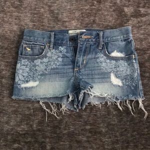 abercrombie kids ripped denim shorts